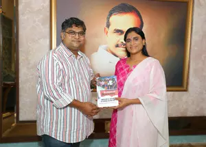 Sharmila releases book on 2023 Telangana Assembly elections