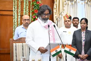 Out on bail, Hemant Soren takes oath as Jharkhand CM