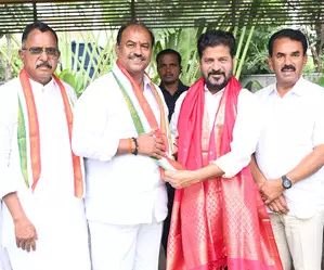 Another BRS MLA defects to Congress in Telangana