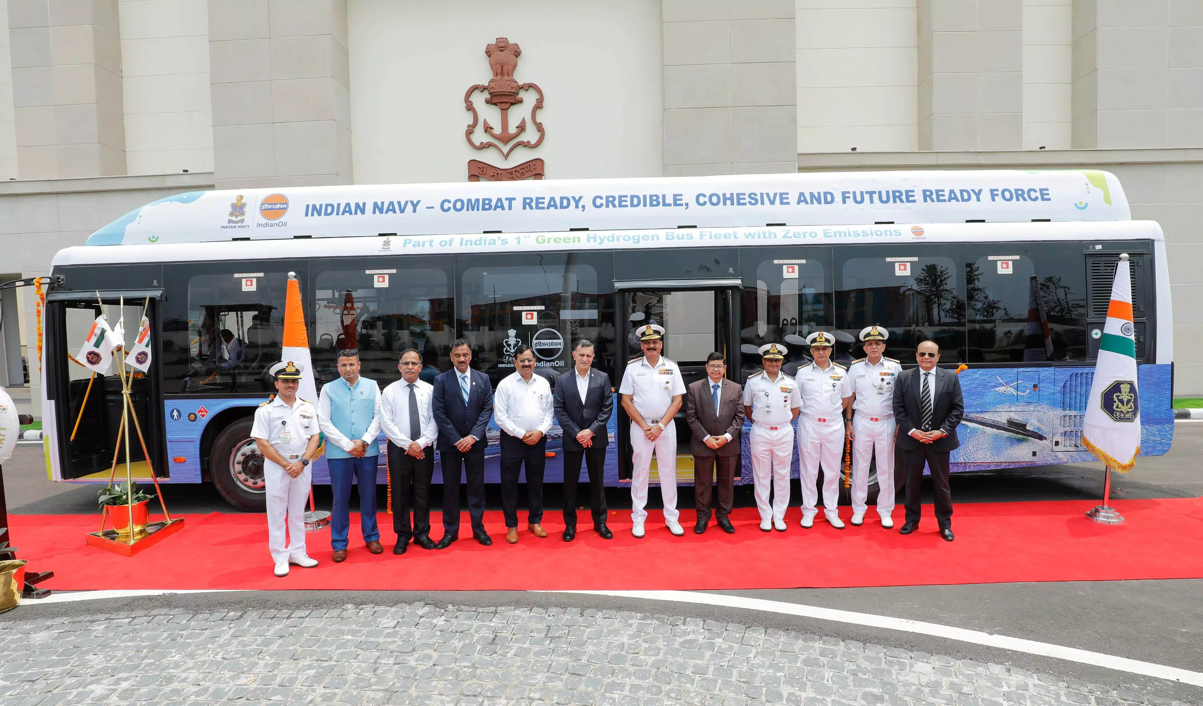 Indian Navy Receives Hydrogen Fuel Cell Bus from IOCL in Green Energy Push