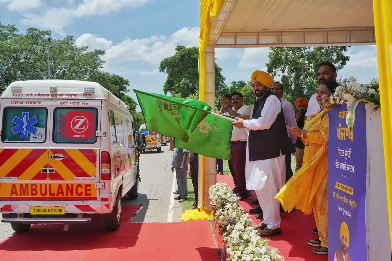 Punjab CM Mann Launches 58 New Hi-Tech Ambulances to Boost Emergency Healthcare