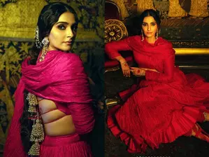 Sonam Kapoor goes vibrant in red as she blends traditions with style