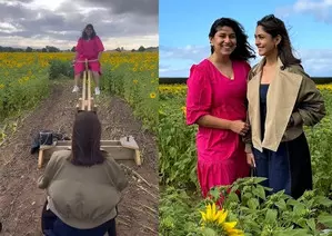 Mrunal Thakur’s laughter echoes as she seesaws through sunflower seas