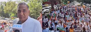 BJP MP leads protest against Rahul Gandhi over reservation remarks, seeks resignation