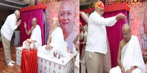 Gujarat CM attends 61st birthday celebration of Jain religious leader Ajityash Surishwarji Maharaj