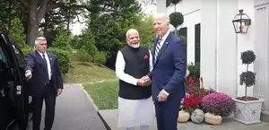 PM Modi-Biden shake hands ahead of bilateral meet in Delaware