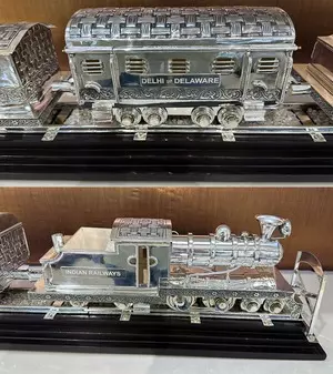 PM Modi gifts antique silver hand-engraved train model to Biden