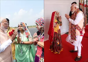 PM Modi welcomed by Banjara women, engages with community saints in Maha