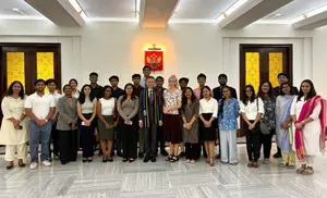 Russian diplomat interacts with O.P. Jindal Global University students