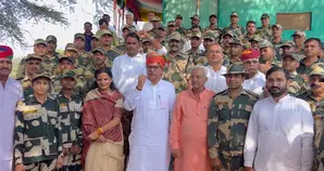 BJP’s Satish Poonia celebrates his birthday with BSF jawans in Rajasthan