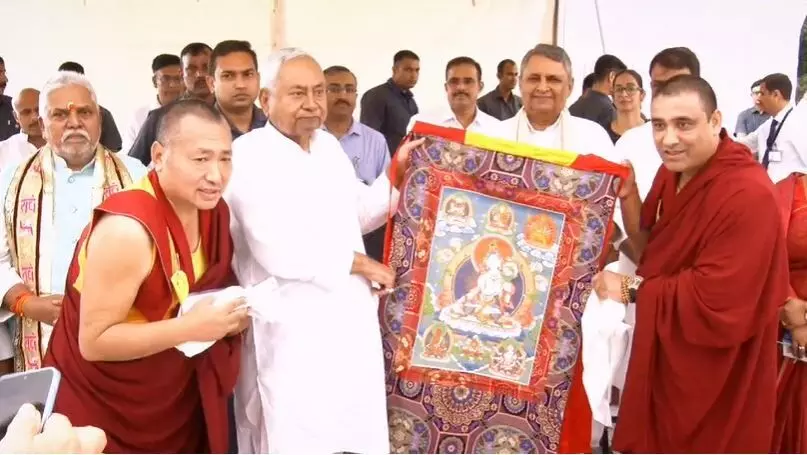 Bihar Chief Minister attended the 55th annual celebration of the establishment of Vishwa Shanti Stupa in Rajgir,  Nalanda