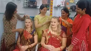 Rajasthan: Foreign tourists follow Indian rituals to celebrate Roop Chaudas in Pushkar