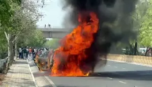 Another car catches fire in Jaipur