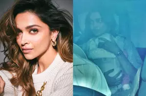 Deepika holds daughter Dua in her arms as they jet off for a family vacation