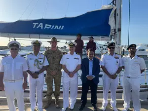 Sailing vessel INSV Tarini arrives at Fremantle in Australia