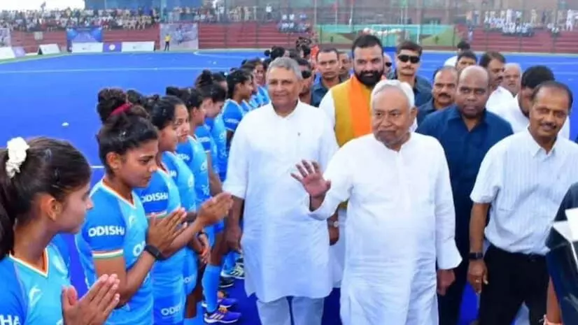 CM Nitish Kumar Inaugurates Prestigious Asian Womens Hockey Championship Trophy in Rajgir