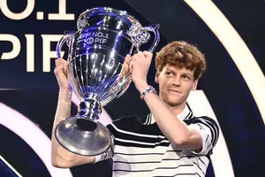 Sinner recieves the most special ATP Year-End No. 1 trophy in Turin