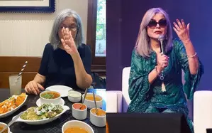 Zeenat Aman shows the difference between ‘work mudra’, ‘canteen mudra’