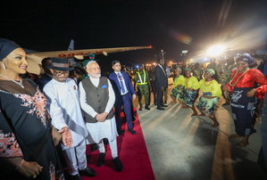 PM Modi arrives in Nigeria, thanks President Tinubu for warm welcome on historic visit