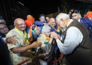 Indian Diaspora welcomes PM Modi with chants of Vande Mataram, Bharat Mata Ki Jai in Nigeria