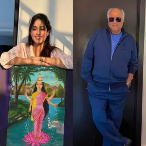 When Boney Kapoor made daughter Janhvi pose like student with her painting