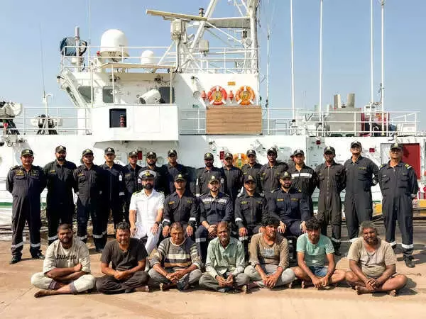 Indian Coast Guard Rescues 7 Fishermen from Pakistani Ships Arrest Attempt