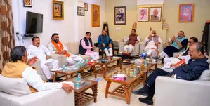 BJPs Bihar leaders huddle at Union Minister Giriraj Singhs Delhi residence