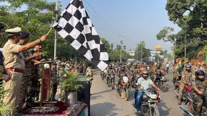 Tripura: Paramilitary forces hold bike rally to promote AIDS & drug abuse awareness