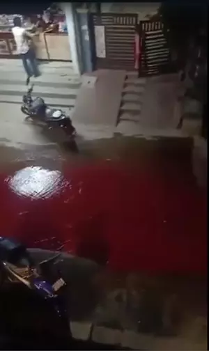 Blood-like liquid on roads in Hyderabad’s Jeedimetla sparks panic