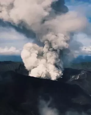 Mount Dukono in Indonesias North Maluku erupts, flight warning issued