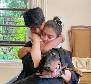 Kajol marks 2nd birthday of her furry friend with a heartwarming  picture with her son and the puppy