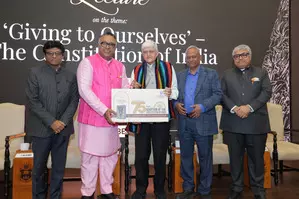 Preamble of Constitution describes India’s collective spirit: Gopalkrishna Gandhi at Constitution Day lecture at JGU