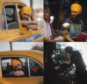 Diljit Dosanjh embodies Bengali vibes in quintessential yellow taxi  in Kolkata