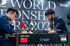 World Chess Championship: Gukesh holds Ding with black pieces in tame Game 4