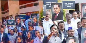 Ambedkar remarks: Congress protests continue; cops book BJYM leaders for vandalism