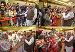 PM Modi meets 101-year-old former IFS officer, gets a rousing welcome in Kuwait (Lead)