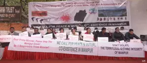 Manipur civil society groups hold demonstration in Delhi, seek PM’s intervention to restore peace