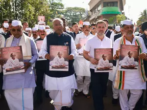 Bharat Jodo Yatra, Nyay Yatra thwarted BJP-RSS agenda of amending Constitution, says Kharge at Cong centenary session