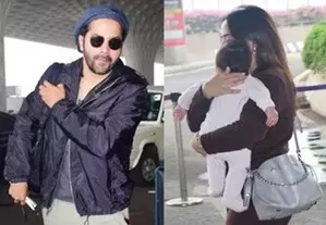 Varun Dhawan jets off with wife Natasha, daughter to ring in New Year