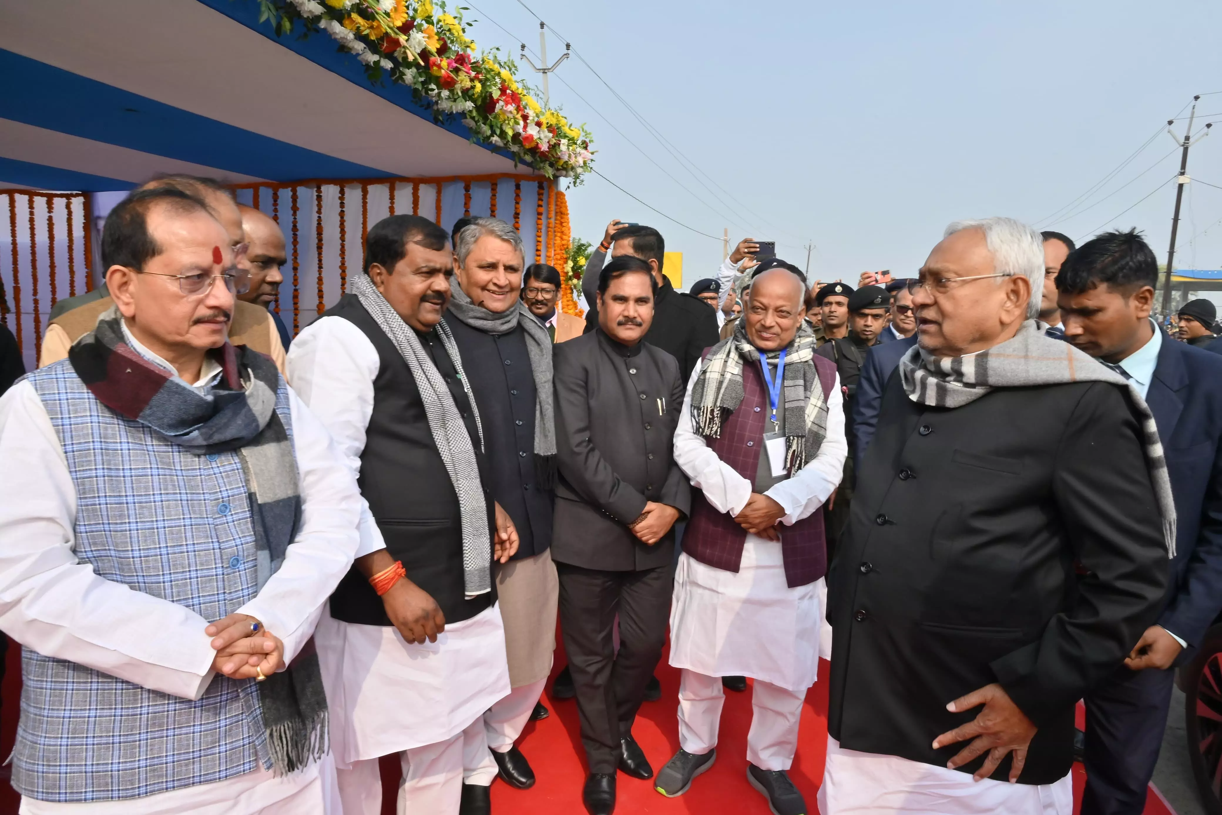 CM Nitish Kumar Inspects Proposed Mirganj Bypass and Road Projects During Pragati Yatra