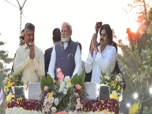 PM Modi, CM Naidu, Pawan Kalyan hold huge roadshow in Vizag