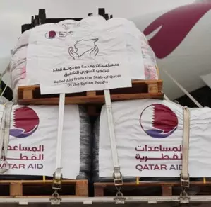 Qatar sends 31 tonnes of food aid to Syria