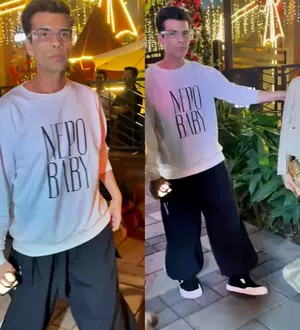 Karan Johar grabs eyeballs on meal outing with his ‘Nepo baby’ T-shirt