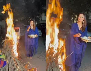 Geeta Basra is all smiles as she celebrates Lohri