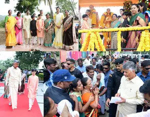 Andhra Pradesh CM celebrates Sankranti with family in native village