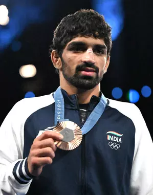 Colour has started fading..: Wrestler Aman to complain to IOC over defective Olympic medal