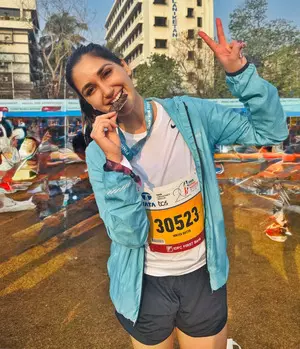 Nikita Dutta shells fitness goals as she runs 21 km at the Mumbai Marathon