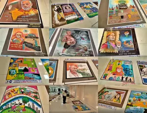 PM Modi, Mahatma Gandhi rangolis focusing Swachh Bharat Mission capture attention in Mumbai