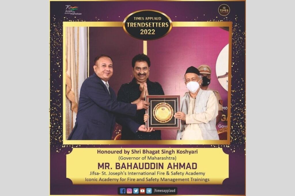 St. Joseph’s International Fire & Safety Academy (JIFSA) bags Times Applaud Trendsetter 2022 award for Iconic Academy of Fire & Safety Management Training
